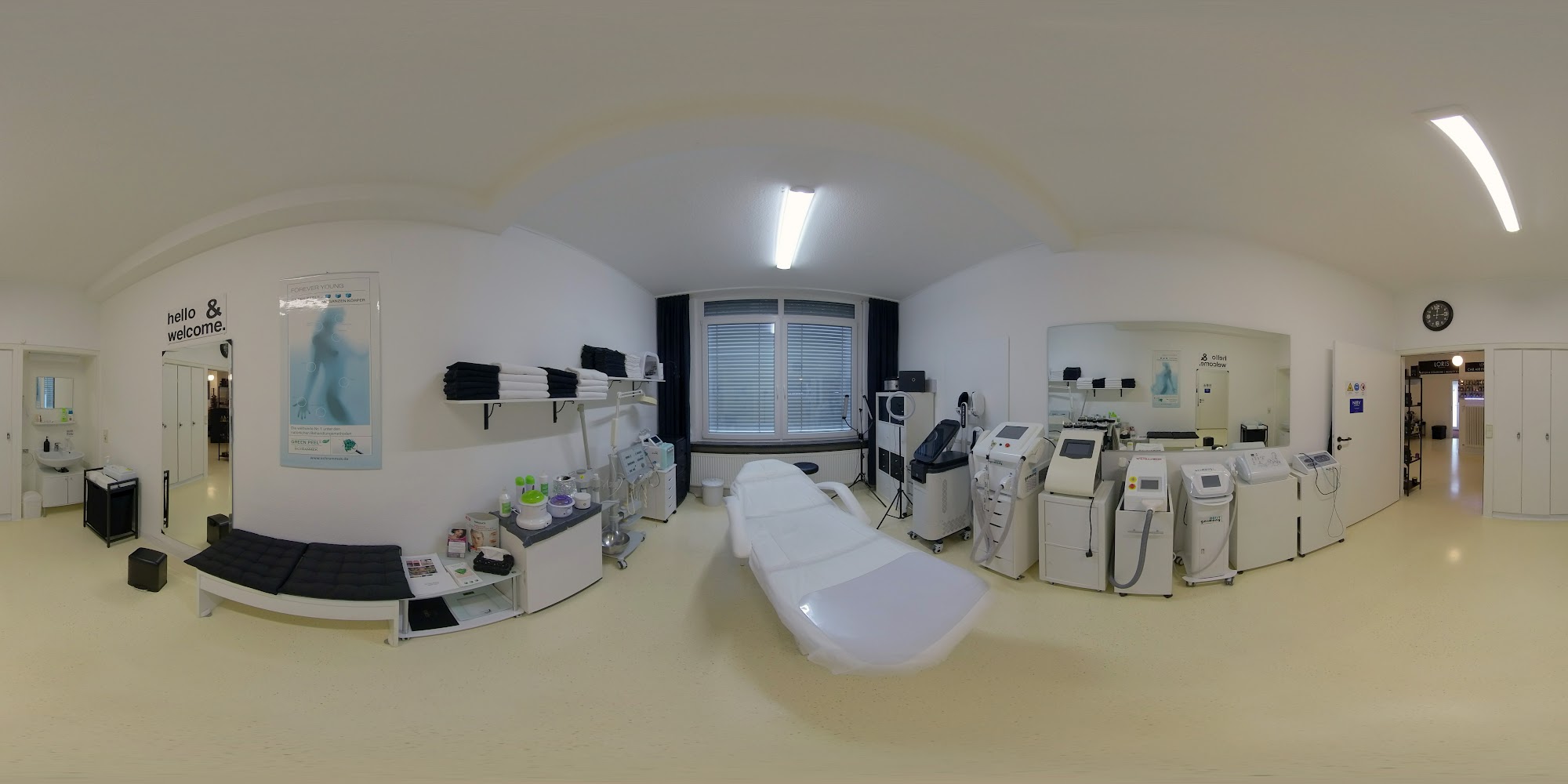 Professional treatment room with aesthetic equipment